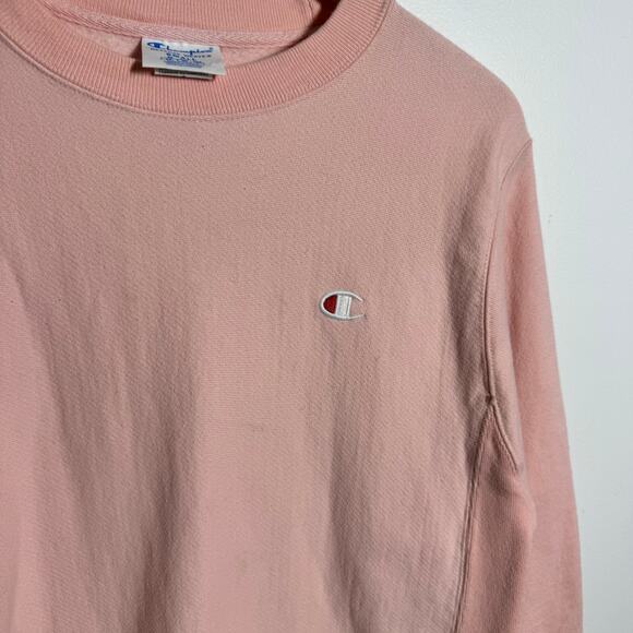 Champion Reverse Weave Sweatshirt Men S Pink Streetwear Embroidery Crewneck Top - Picture 6 of 6